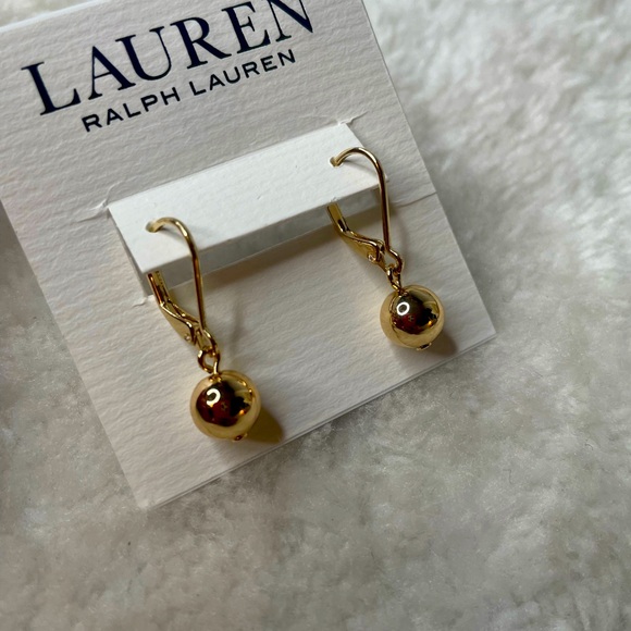 Lauren Ralph Lauren Gold Sphere Earrings - Picture 3 of 3